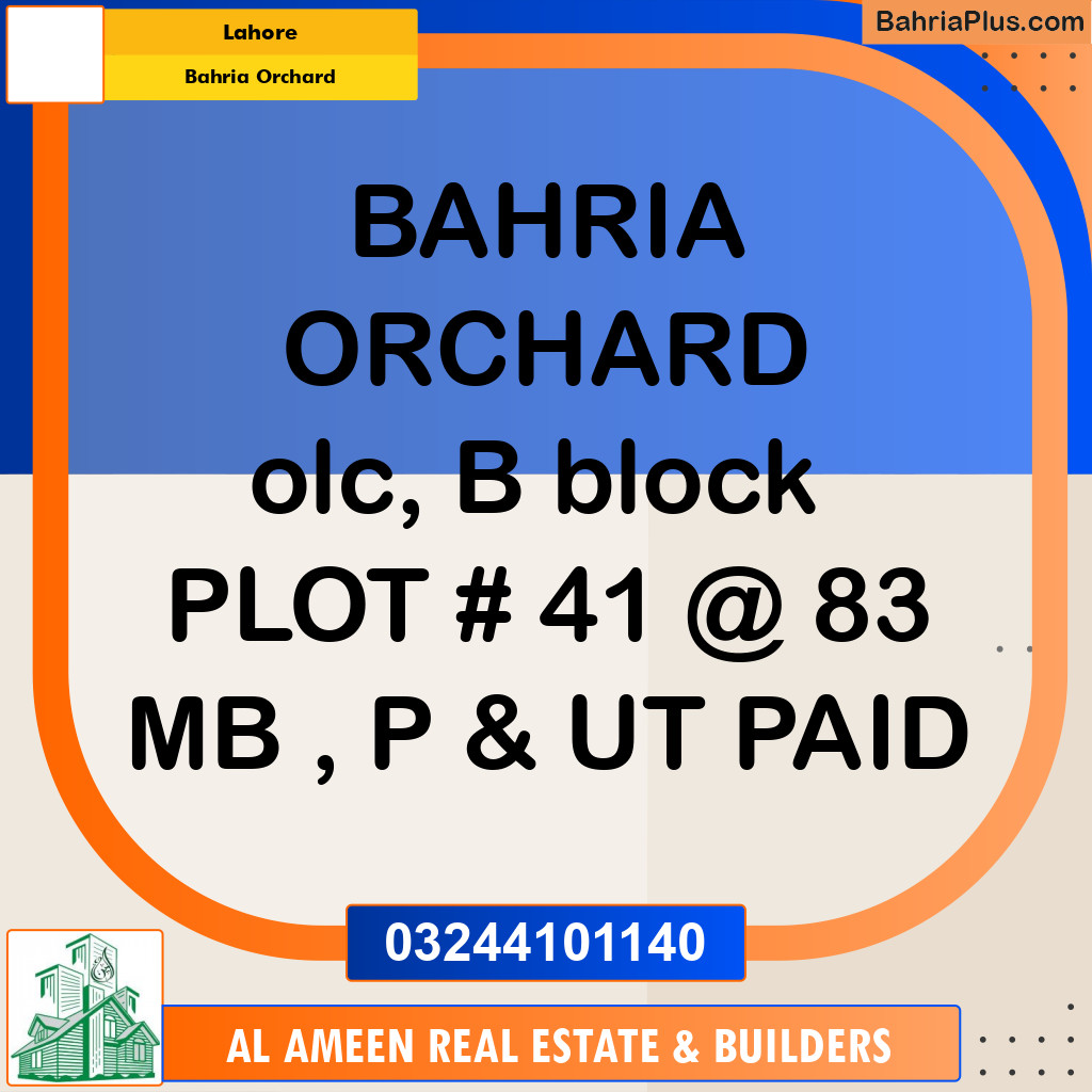 Residential Plot for Sale in Bahria Orchard, Lahore - (BP-307031)
