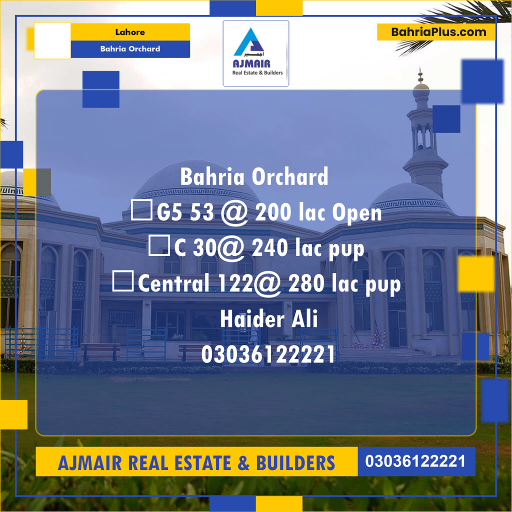 Residential Plot for Sale in Bahria Orchard, Lahore - (BP-307066)