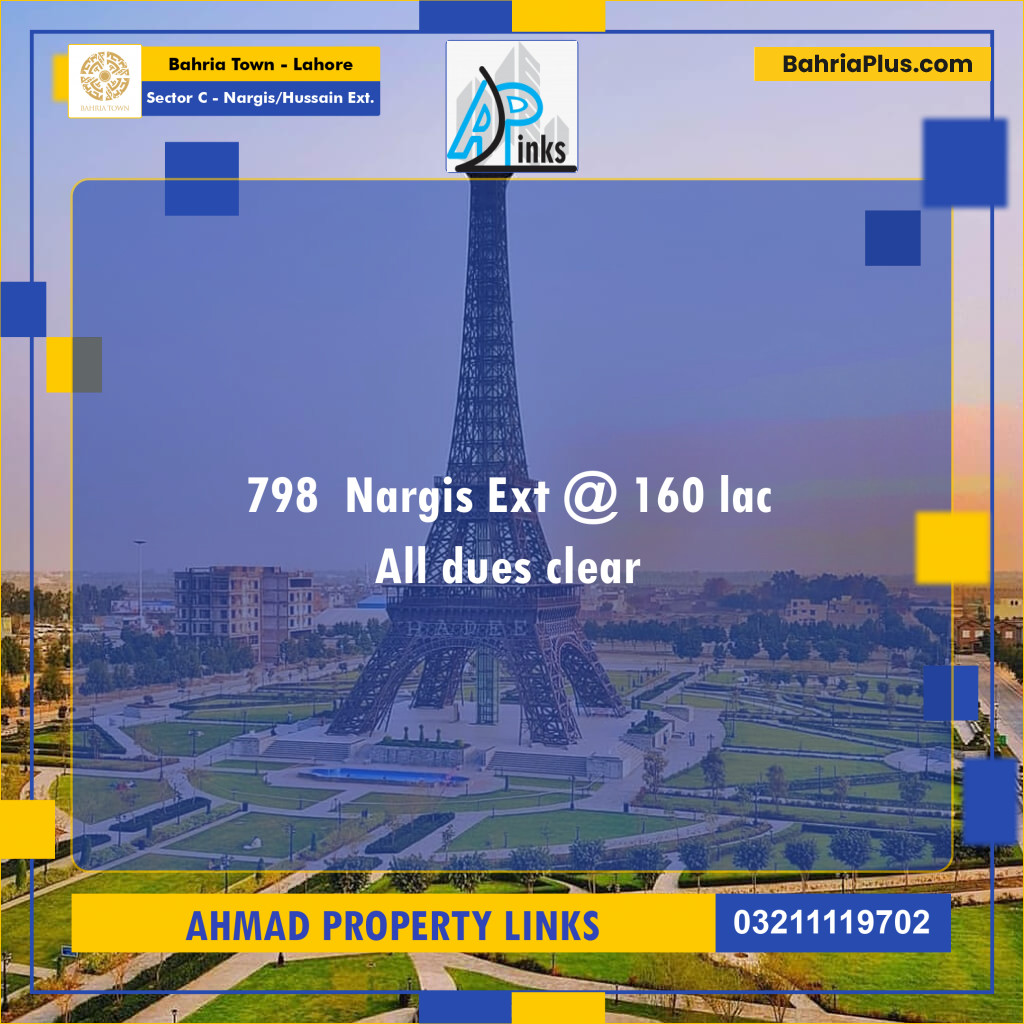 1 Kanal Residential Plot for Sale in Sector C - Nargis/Hussain Ext. -  Bahria Town, Lahore - (BP-307086)