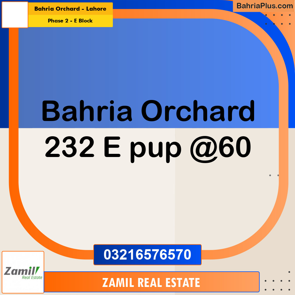 5 Marla Residential Plot for Sale in Phase 2 - E Block -  Bahria Orchard, Lahore - (BP-307114)