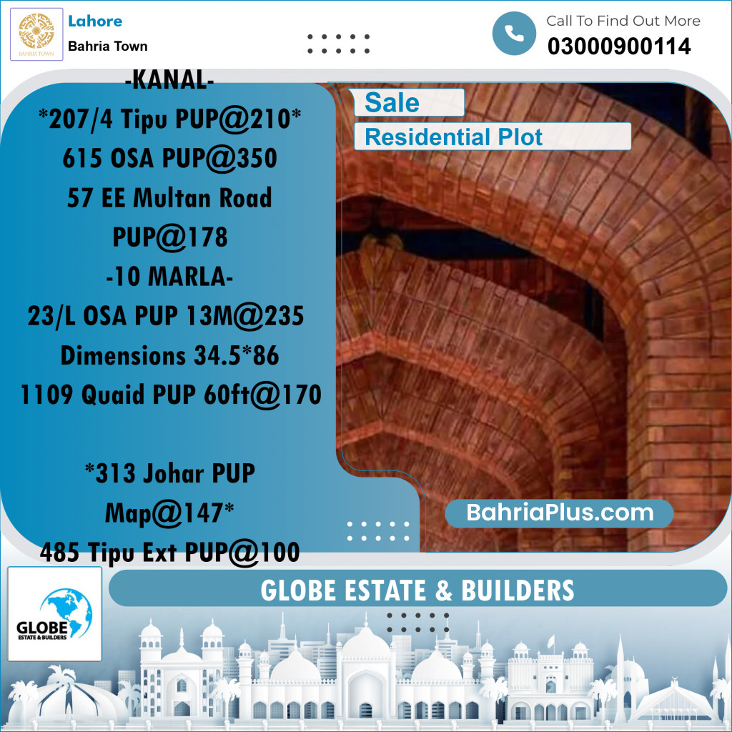 Residential Plot for Sale in Bahria Town, Lahore - (BP-307189)
