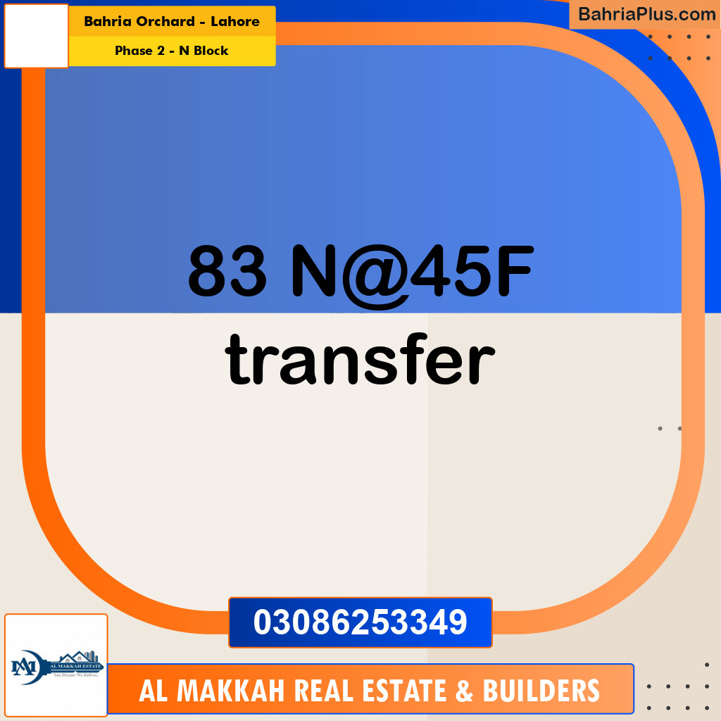 5 Marla Residential Plot for Sale in Phase 2 - N Block -  Bahria Orchard, Lahore - (BP-307324)