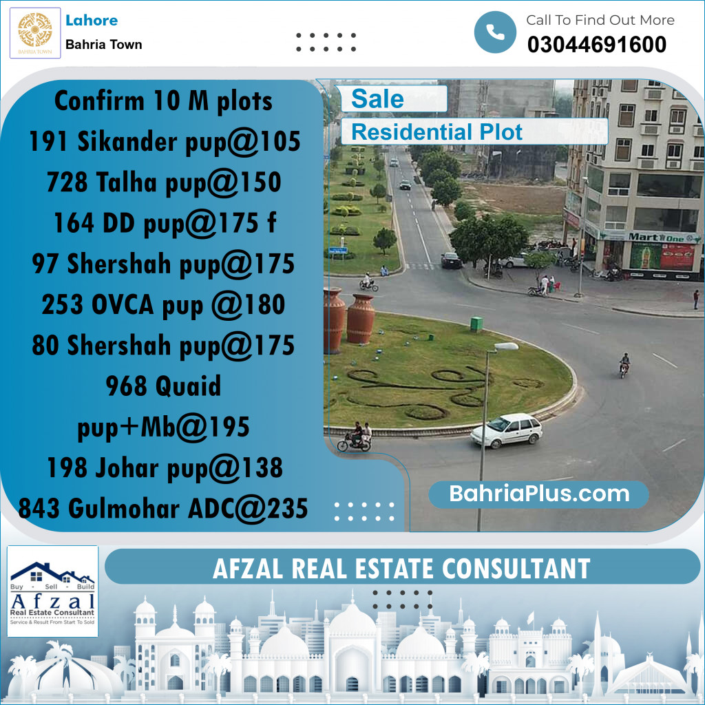 Residential Plot for Sale in Bahria Town, Lahore - (BP-307331)