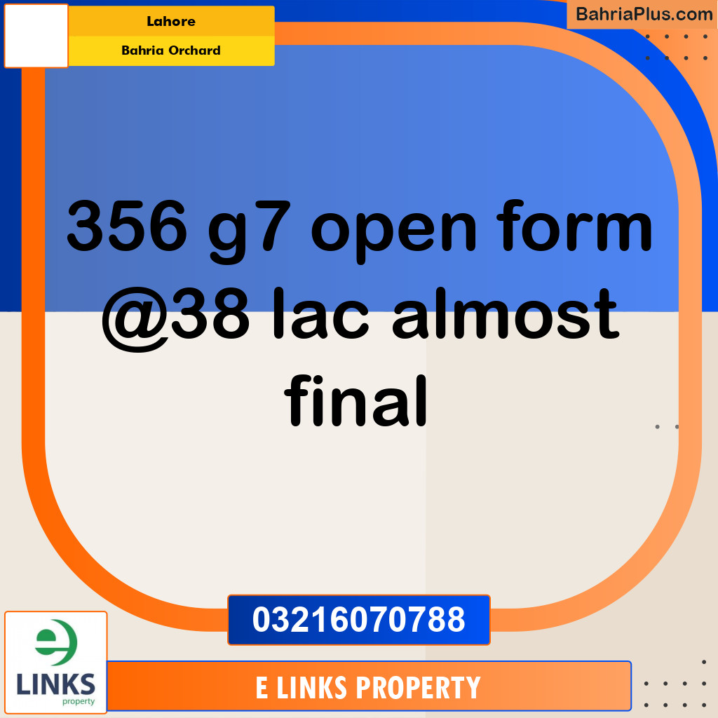 5 Marla Residential Plot for Sale in Bahria Orchard, Lahore - (BP-307455)