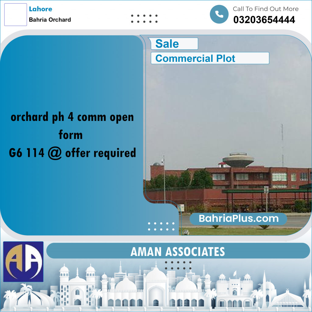 Commercial Plot for Sale in Bahria Orchard, Lahore - (BP-307471)