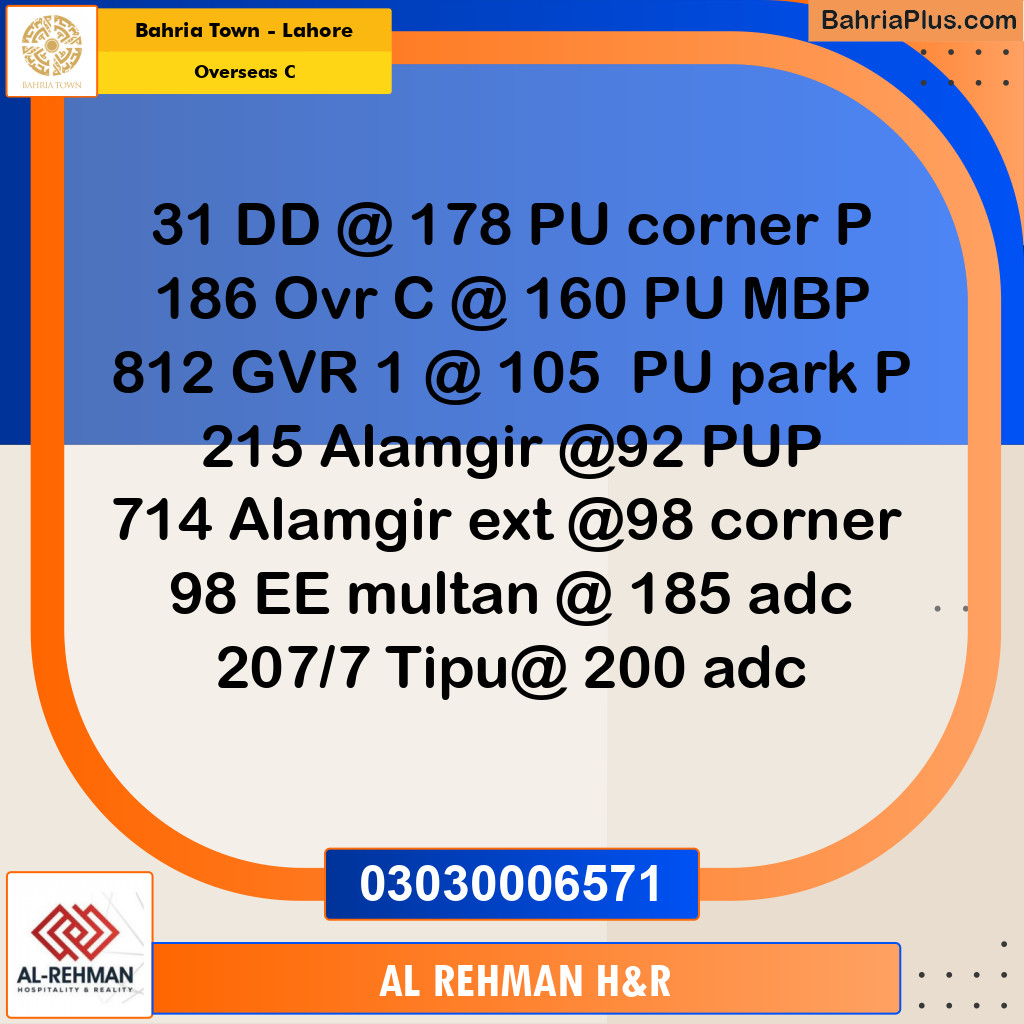 10 Marla Residential Plot for Sale in Overseas C -  Bahria Town, Lahore - (BP-307583)