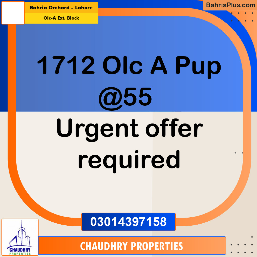5 Marla Residential Plot for Sale in OLC-A Ext. Block -  Bahria Orchard, Lahore - (BP-307606)