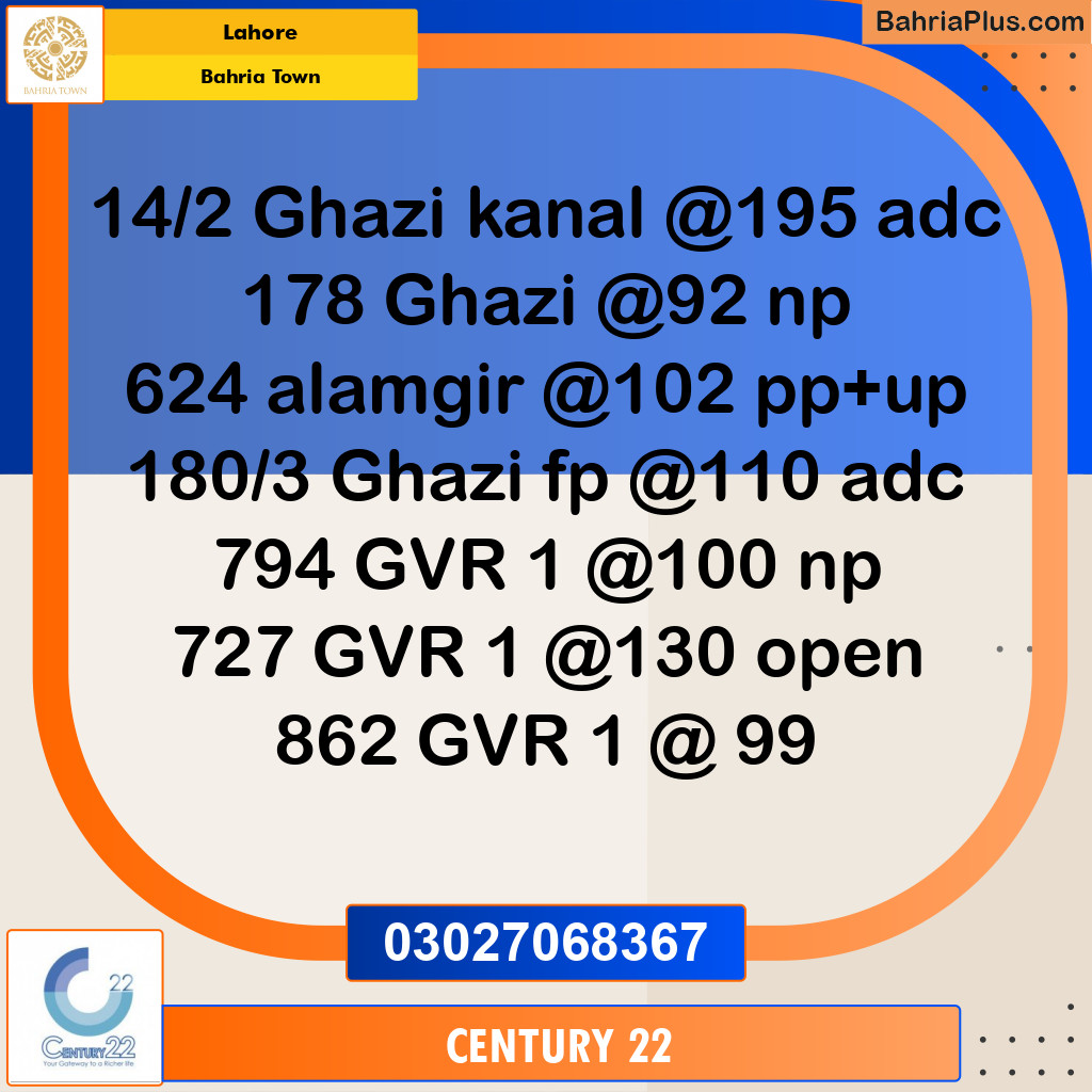 Residential Plot for Sale in Bahria Town, Lahore - (BP-307638)