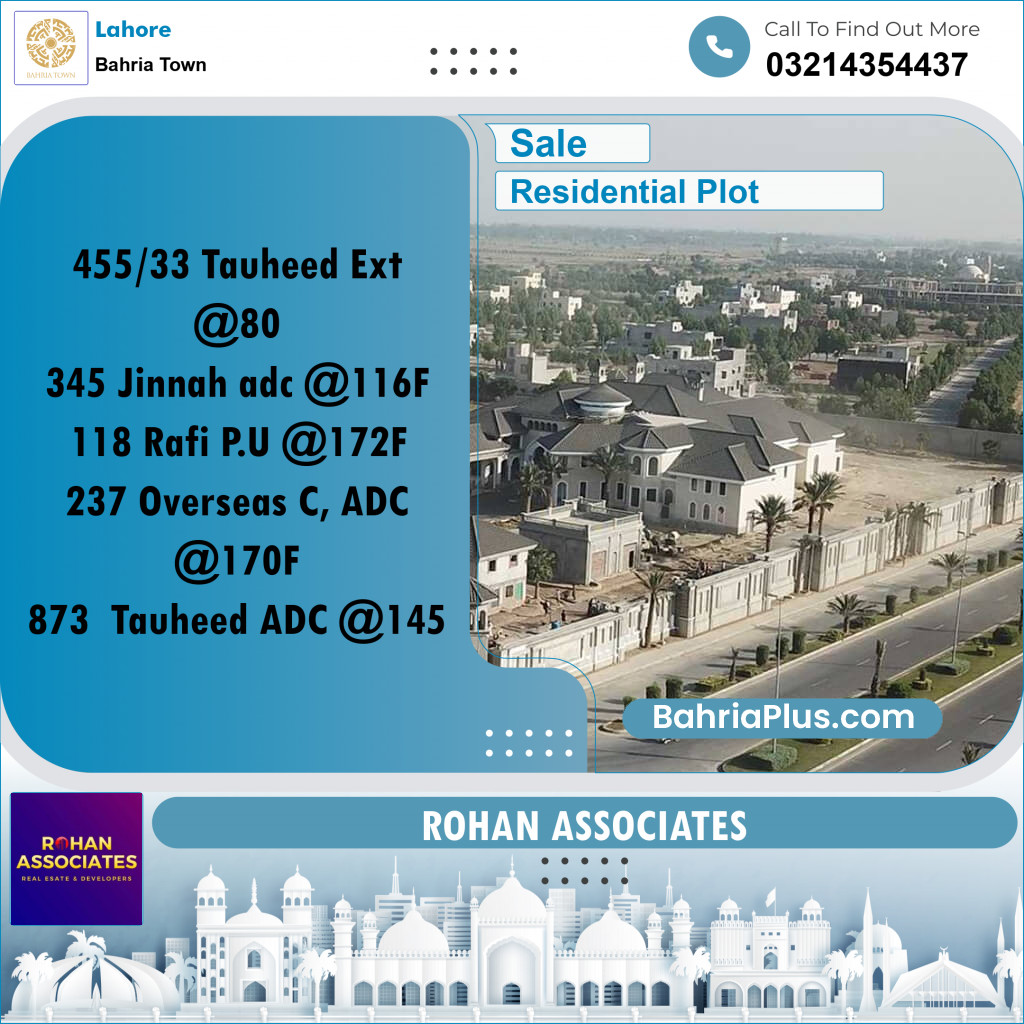 Residential Plot for Sale in Bahria Town, Lahore - (BP-307759)