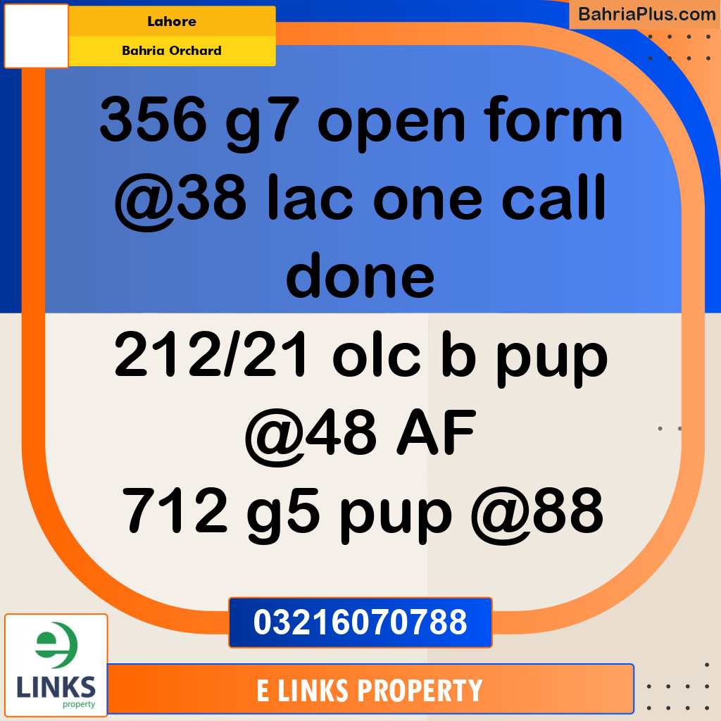 5 Marla Residential Plot for Sale in Bahria Orchard, Lahore - (BP-307776)