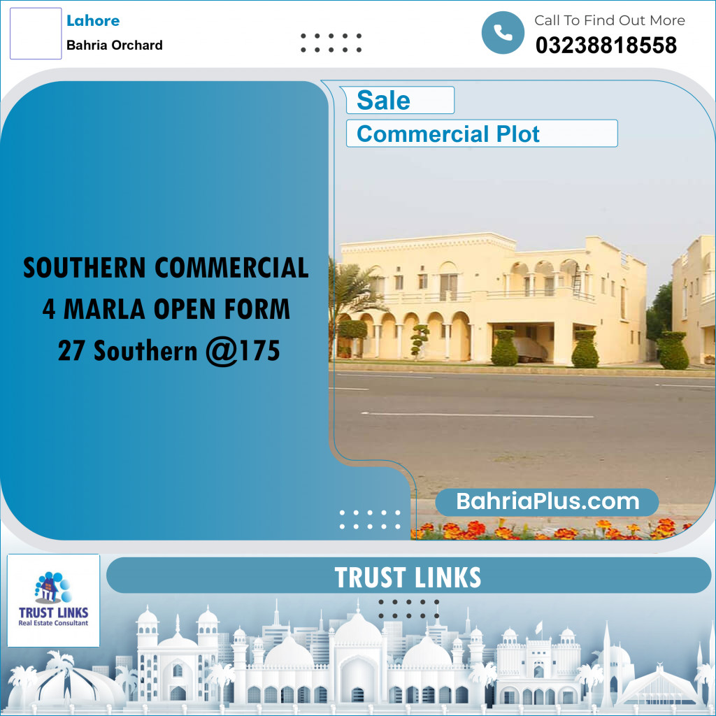 Commercial Plot for Sale in Bahria Orchard, Lahore - (BP-307781)