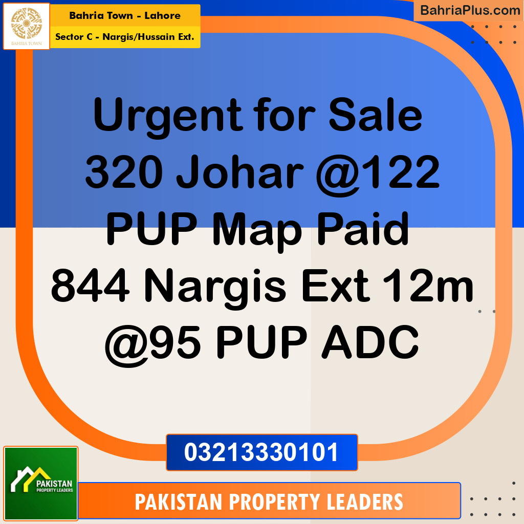 12 Marla Residential Plot for Sale in Sector C - Nargis/Hussain Ext. -  Bahria Town, Lahore - (BP-307800)