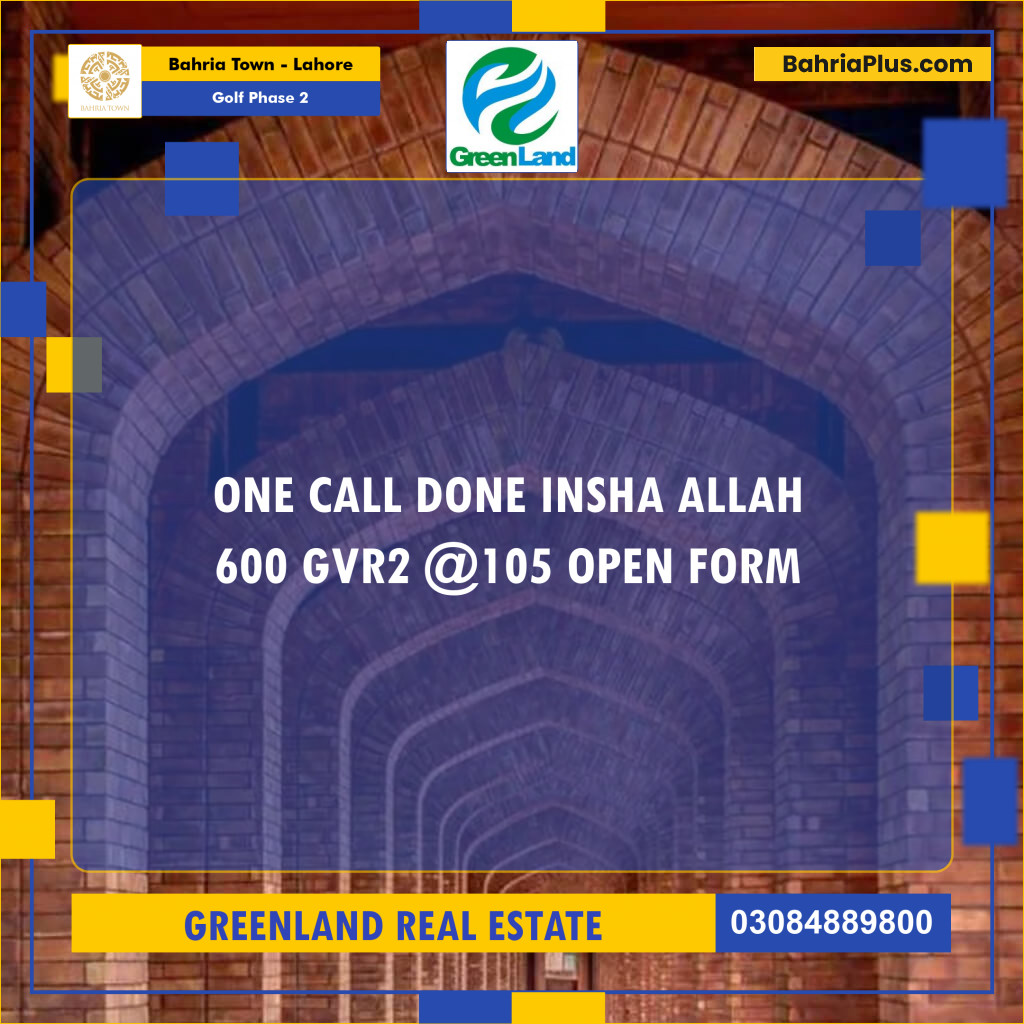 10 Marla Residential Plot for Sale in Golf Phase 2 -  Bahria Town, Lahore - (BP-307806)