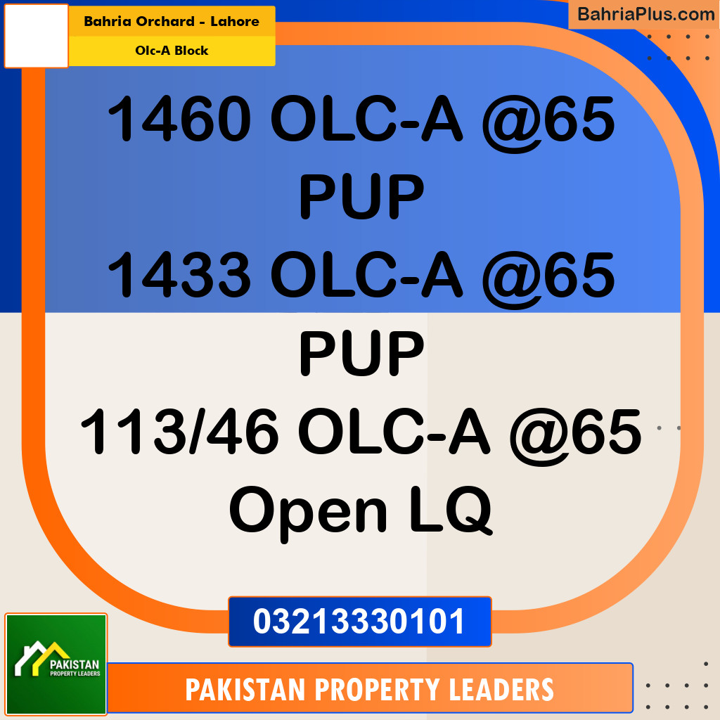 5 Marla Residential Plot for Sale in OLC-A Block -  Bahria Orchard, Lahore - (BP-307842)