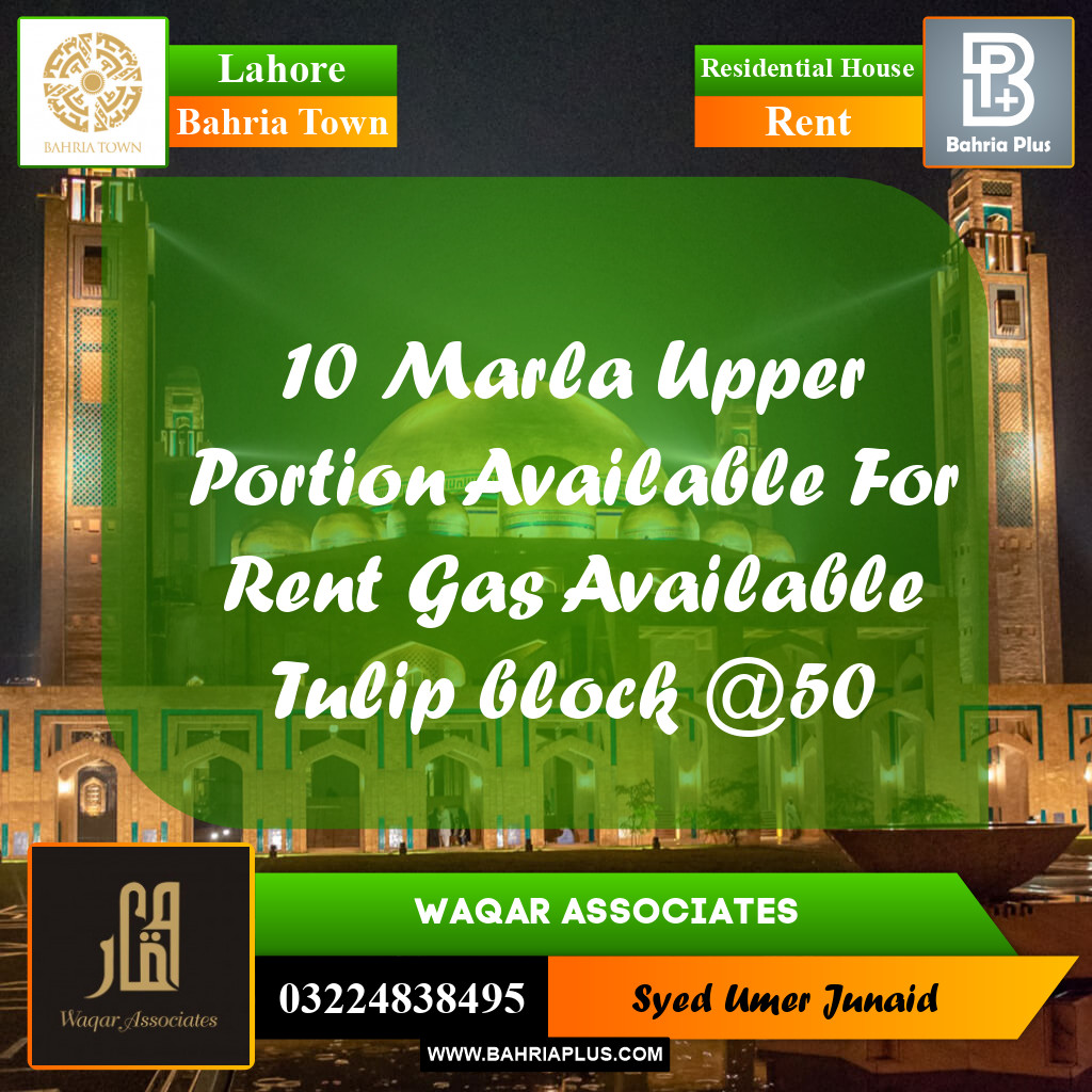 Residential House for Rent in Bahria Town, Lahore - (BP-307853)