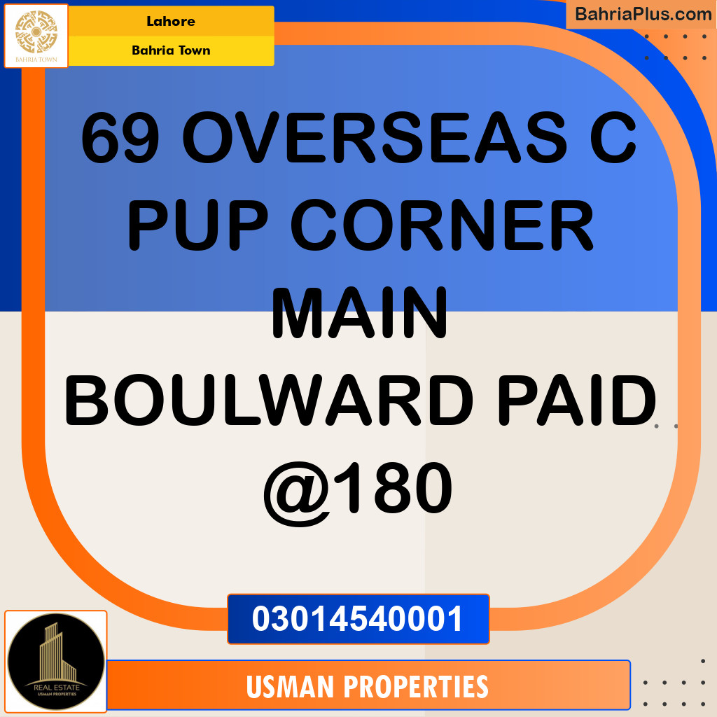 Residential Plot for Sale in Bahria Town, Lahore - (BP-307901)