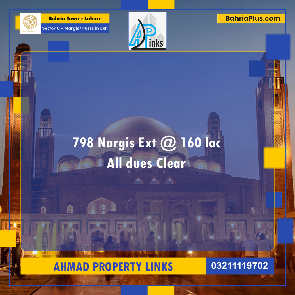 1 Kanal Residential Plot for Sale in Sector C - Nargis/Hussain Ext. -  Bahria Town, Lahore - (BP-307903)