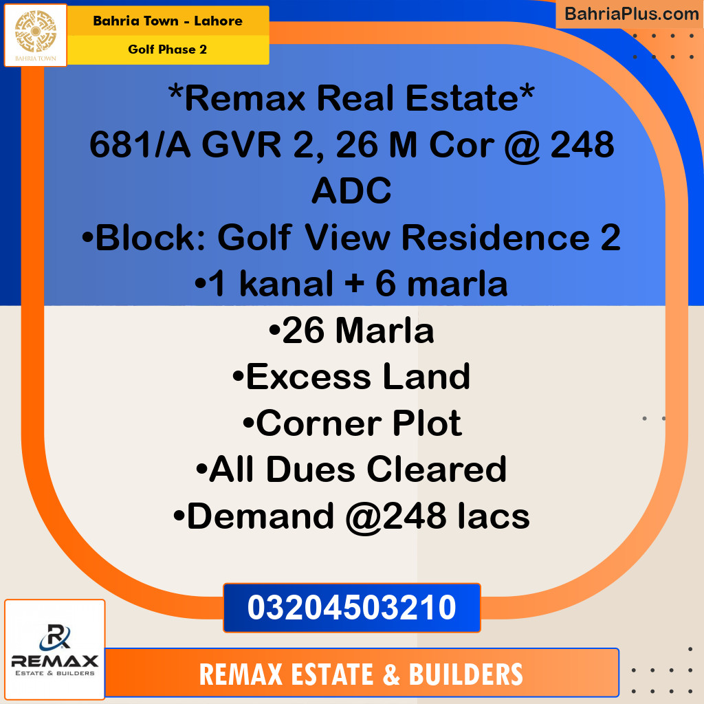 1 Kanal Residential Plot for Sale in Golf Phase 2 -  Bahria Town, Lahore - (BP-307947)