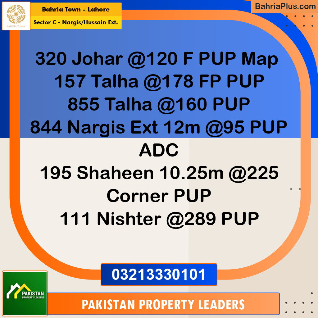 12 Marla Residential Plot for Sale in Sector C - Nargis/Hussain Ext. -  Bahria Town, Lahore - (BP-307948)