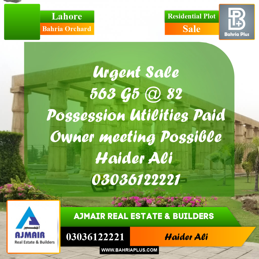 Residential Plot for Sale in Bahria Orchard, Lahore - (BP-307965)