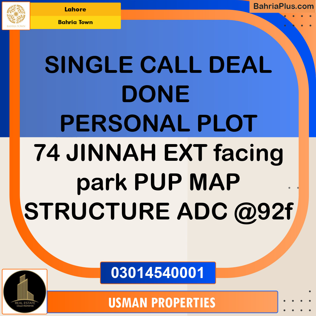 Residential Plot for Sale in Bahria Town, Lahore - (BP-308149)