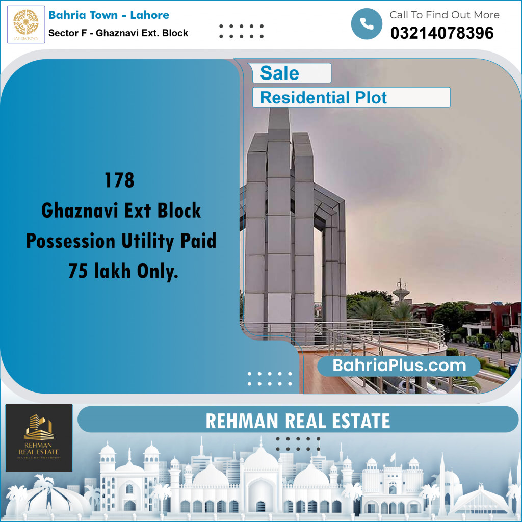 5 Marla Residential Plot for Sale in Sector F - Ghaznavi Ext. Block -  Bahria Town, Lahore - (BP-308160)