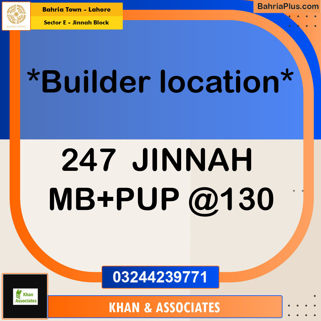 5 Marla Residential Plot for Sale in Sector E - Jinnah Block -  Bahria Town, Lahore - (BP-308169)