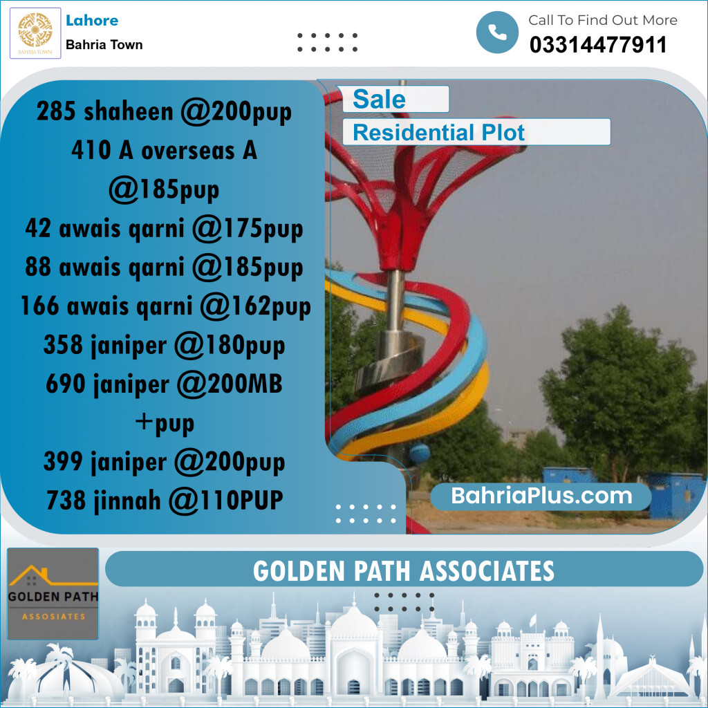 Residential Plot for Sale in Bahria Town, Lahore - (BP-308242)