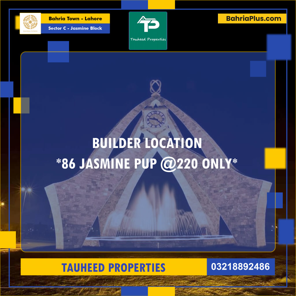 10 Marla Residential Plot for Sale in Sector C - Jasmine Block -  Bahria Town, Lahore - (BP-308256)