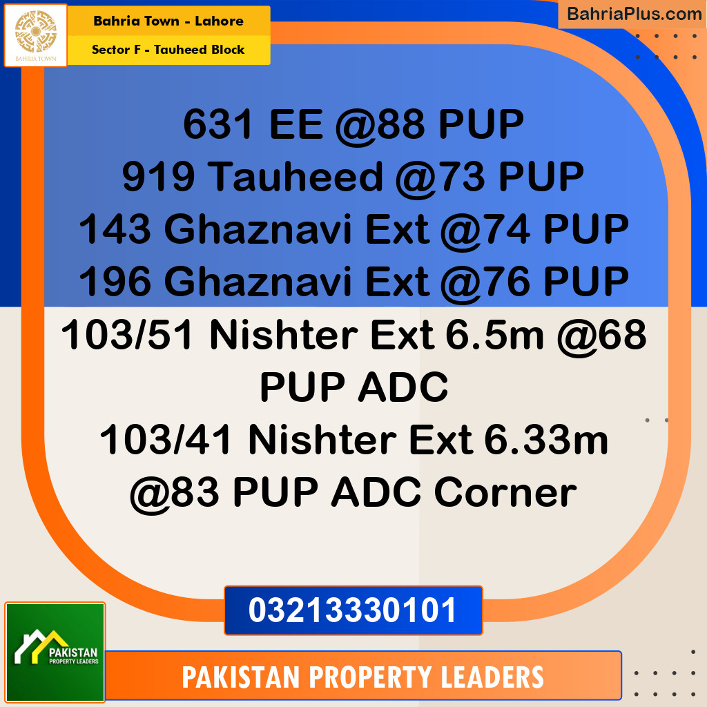5 Marla Residential Plot for Sale in Sector F - Tauheed Block -  Bahria Town, Lahore - (BP-308353)