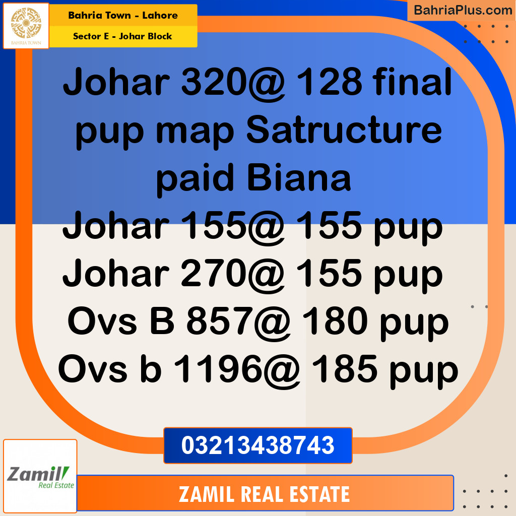 10 Marla Residential Plot for Sale in Sector E - Johar Block -  Bahria Town, Lahore - (BP-308396)