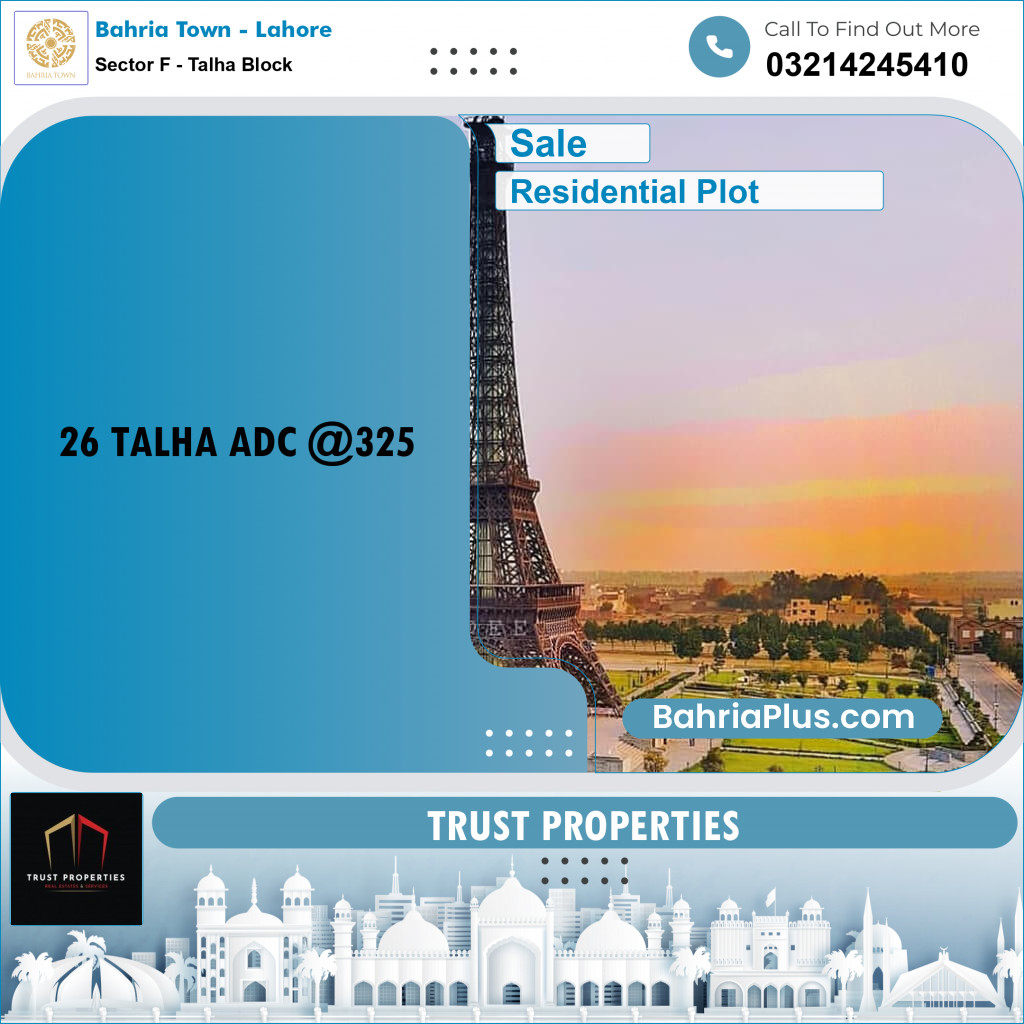 Residential Plot for Sale in Sector F - Talha Block -  Bahria Town, Lahore - (BP-308452)