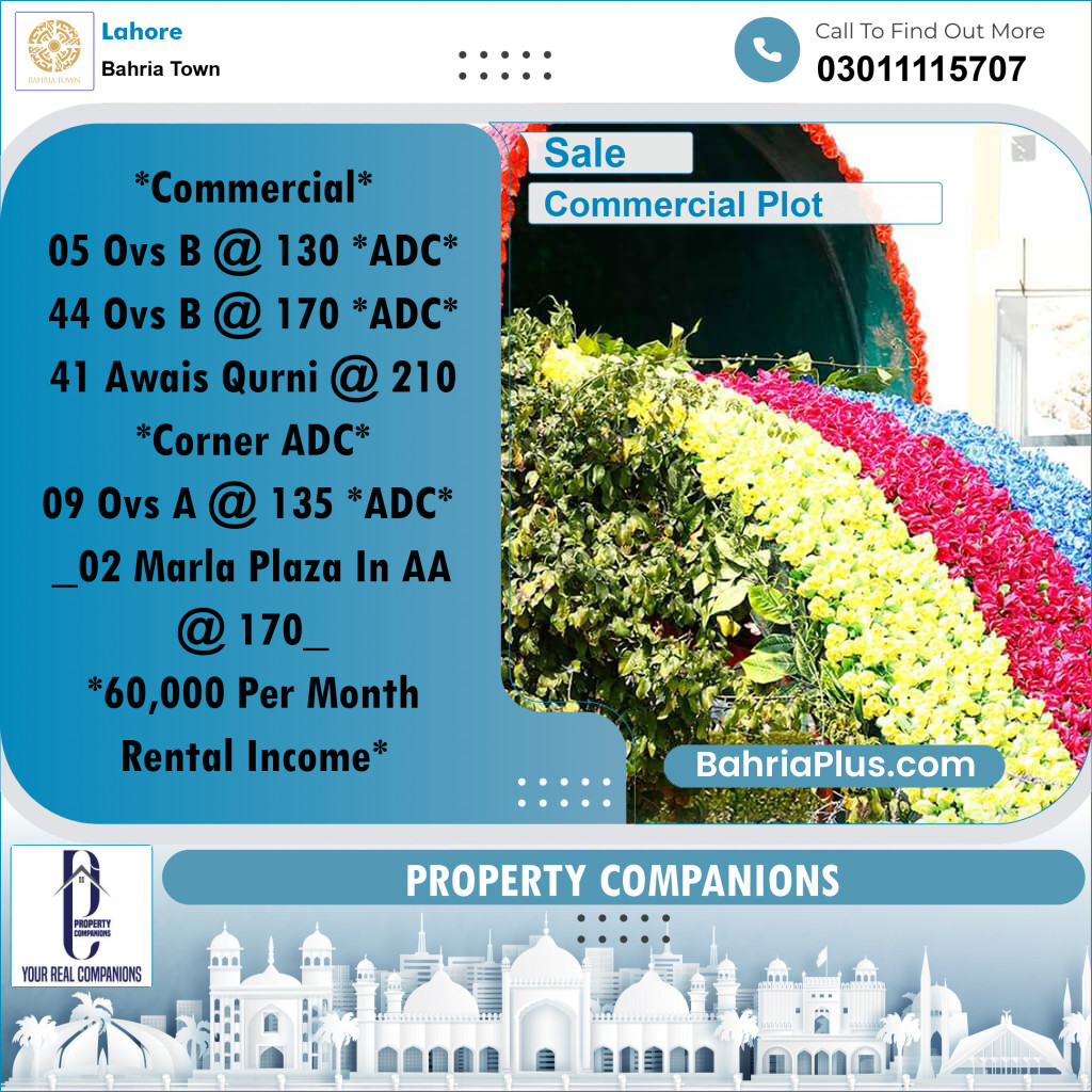 Commercial Plot for Sale in Bahria Town, Lahore - (BP-308545)