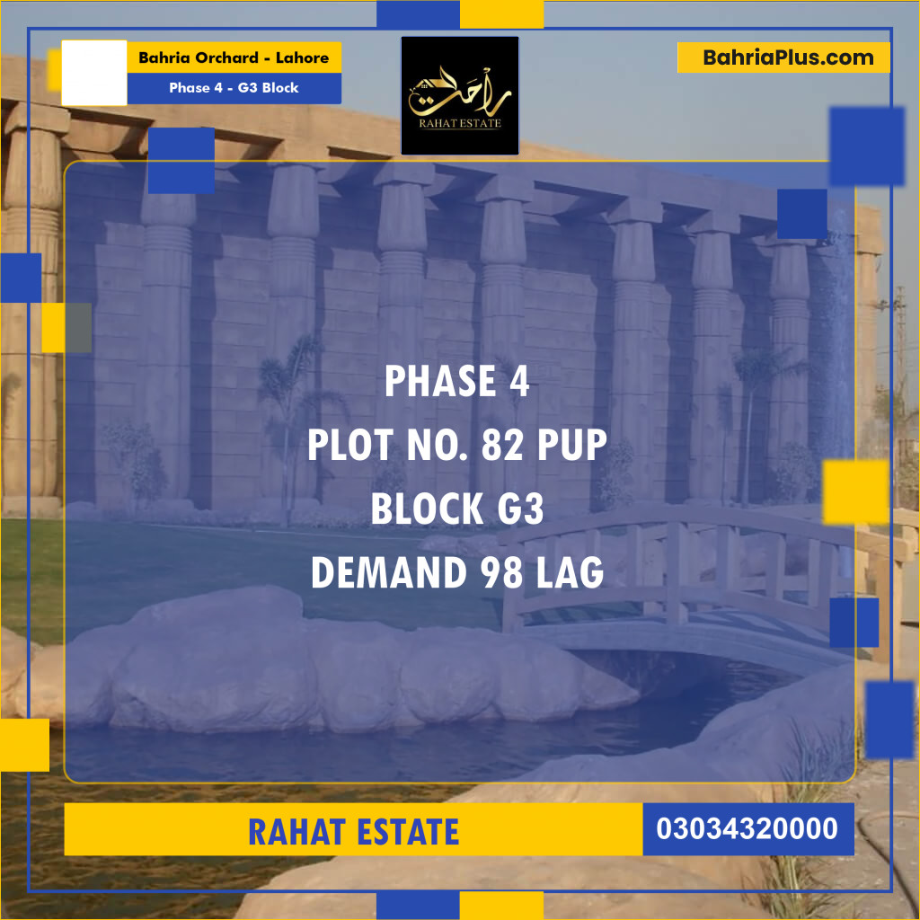 10 Marla Residential Plot for Sale in Phase 4 - G3 Block -  Bahria Orchard, Lahore - (BP-308616)