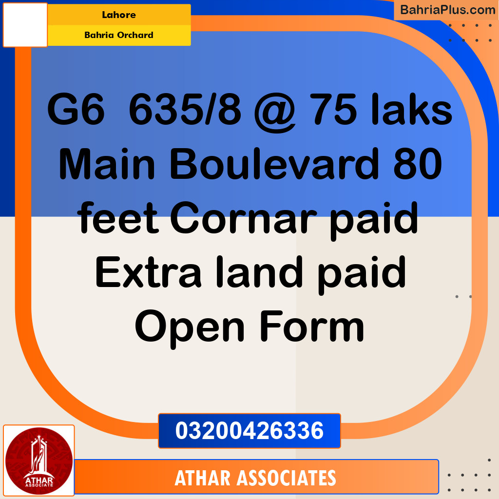 Residential Plot for Sale in Bahria Orchard, Lahore - (BP-308710)