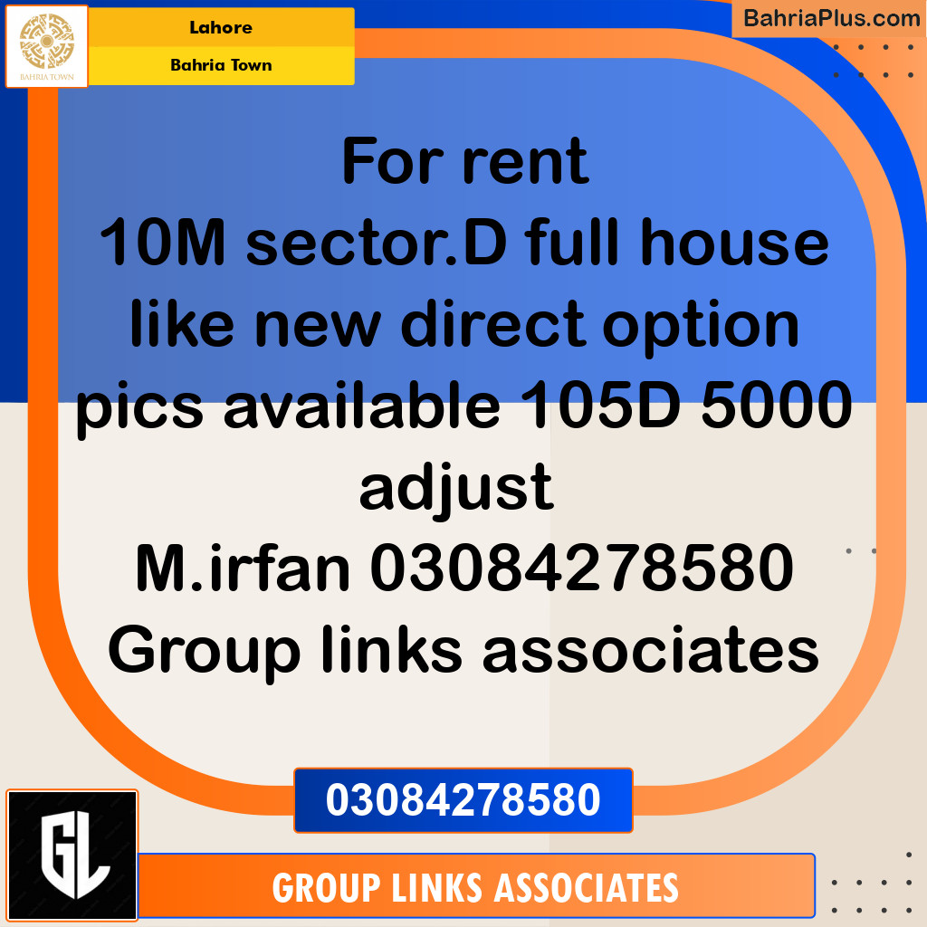 Residential House for Rent in Bahria Town, Lahore - (BP-308733)