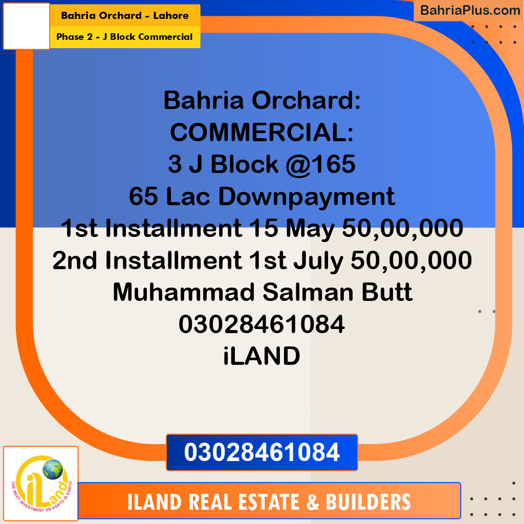 4 Marla Commercial Plot for Sale in Phase 2 - J Block Commercial -  Bahria Orchard, Lahore - (BP-308735)