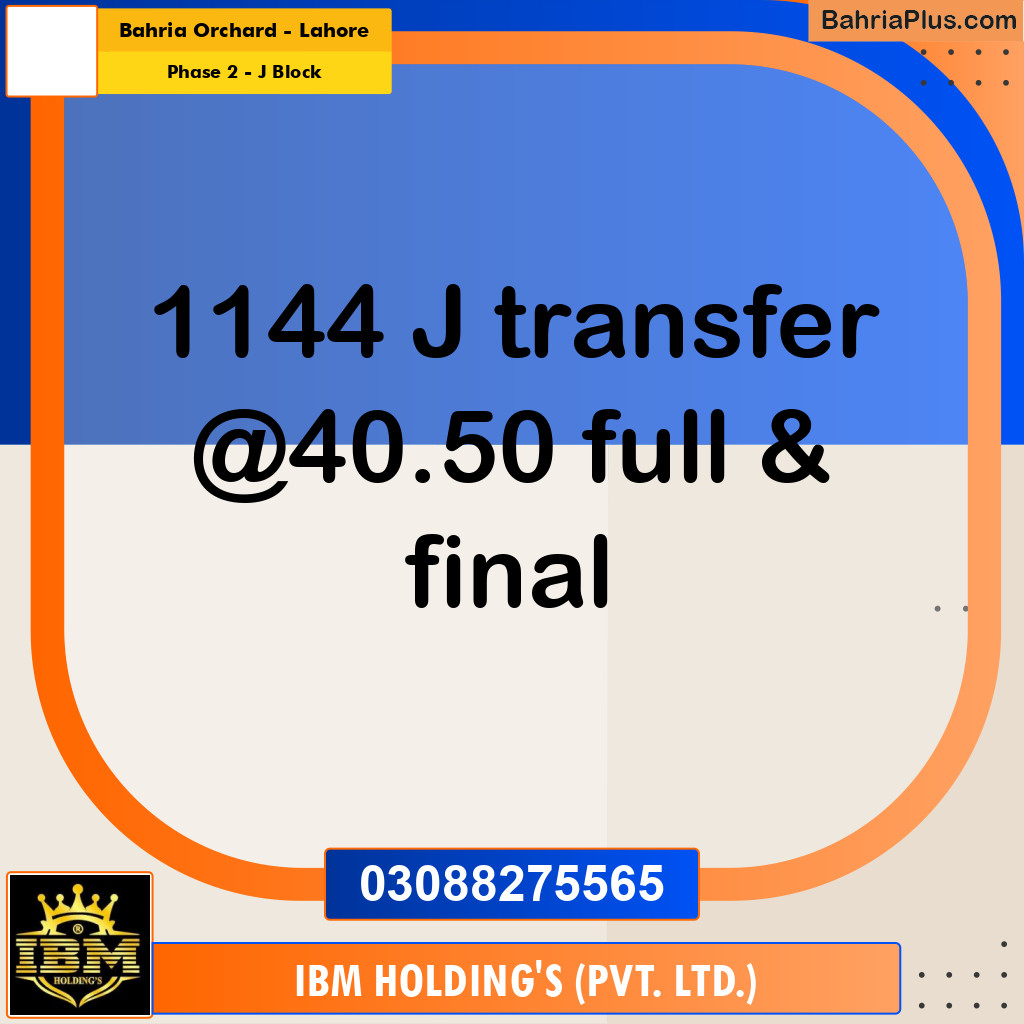 5 Marla Residential Plot for Sale in Phase 2 - J Block -  Bahria Orchard, Lahore - (BP-308757)