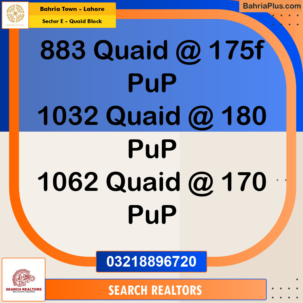 10 Marla Residential Plot for Sale in Sector E - Quaid Block -  Bahria Town, Lahore - (BP-308915)