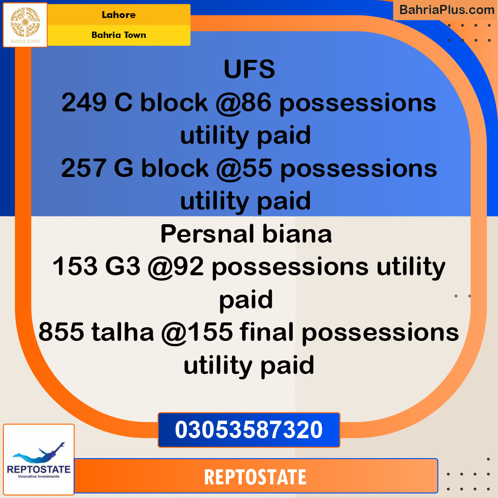 Residential Plot for Sale in Bahria Town, Lahore - (BP-308940)