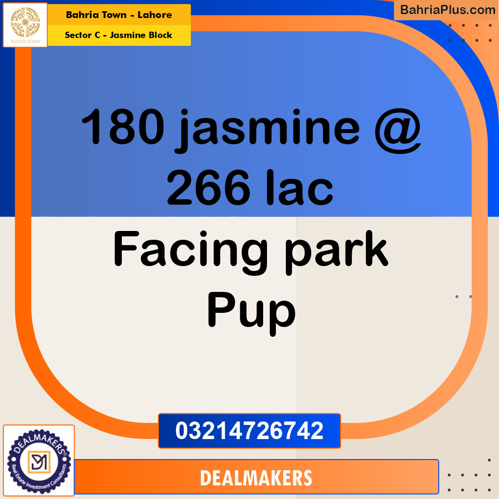 10 Marla Residential Plot for Sale in Sector C - Jasmine Block -  Bahria Town, Lahore - (BP-308961)