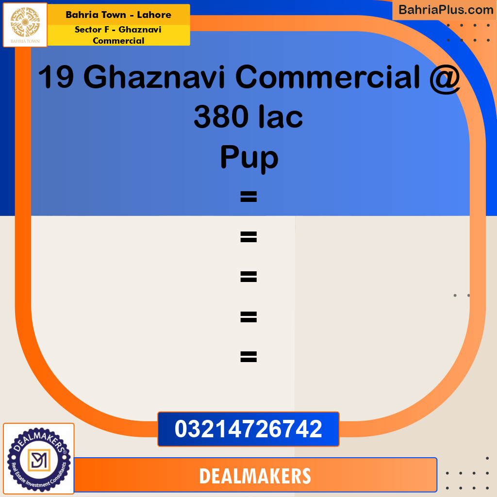 5 Marla Commercial Plot for Sale in Sector F - Ghaznavi Commercial -  Bahria Town, Lahore - (BP-308962)