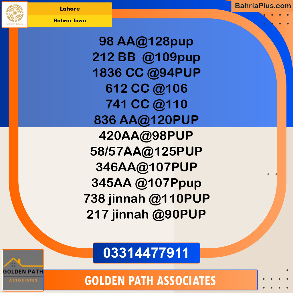 Residential Plot for Sale in Bahria Town, Lahore - (BP-308975)