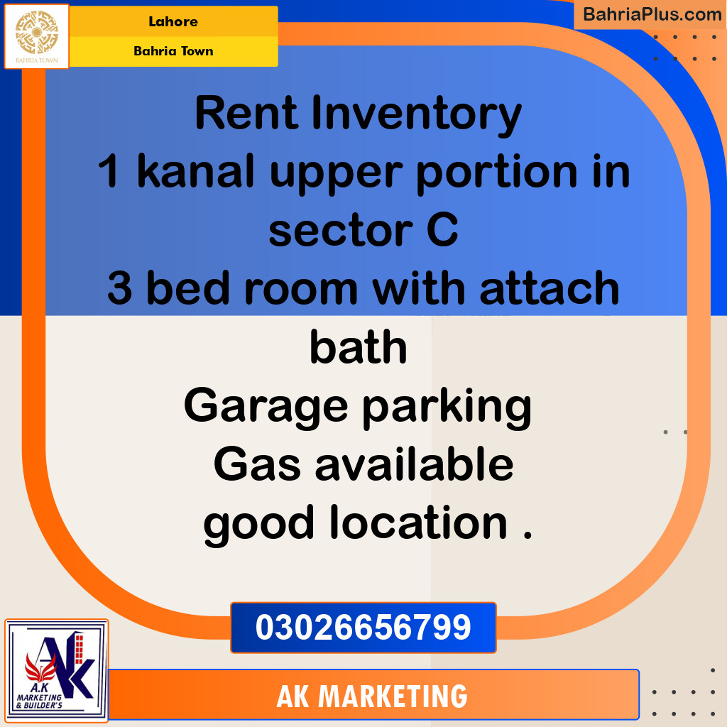 Residential House for Rent in Bahria Town, Lahore - (BP-308993)