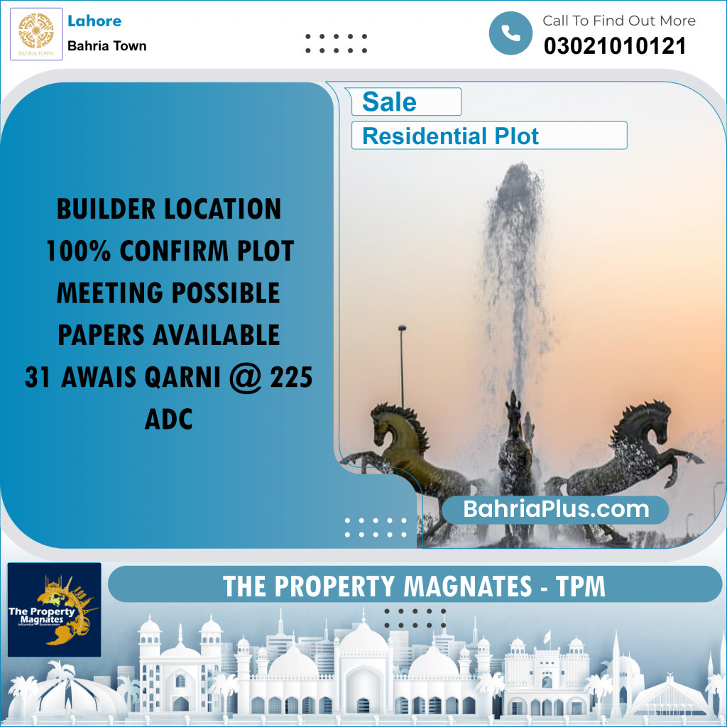 Residential Plot for Sale in Bahria Town, Lahore - (BP-309149)