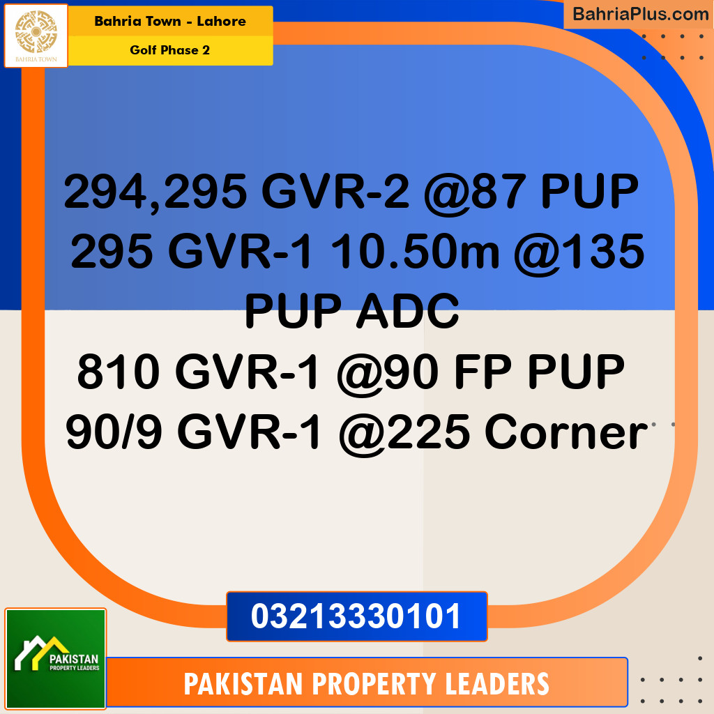10 Marla Residential Plot for Sale in Golf Phase 2 -  Bahria Town, Lahore - (BP-309225)