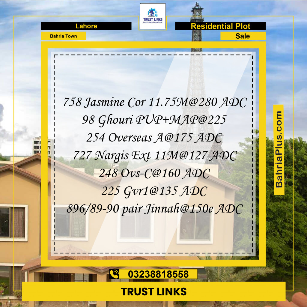 Residential Plot for Sale in Bahria Town, Lahore - (BP-309324)