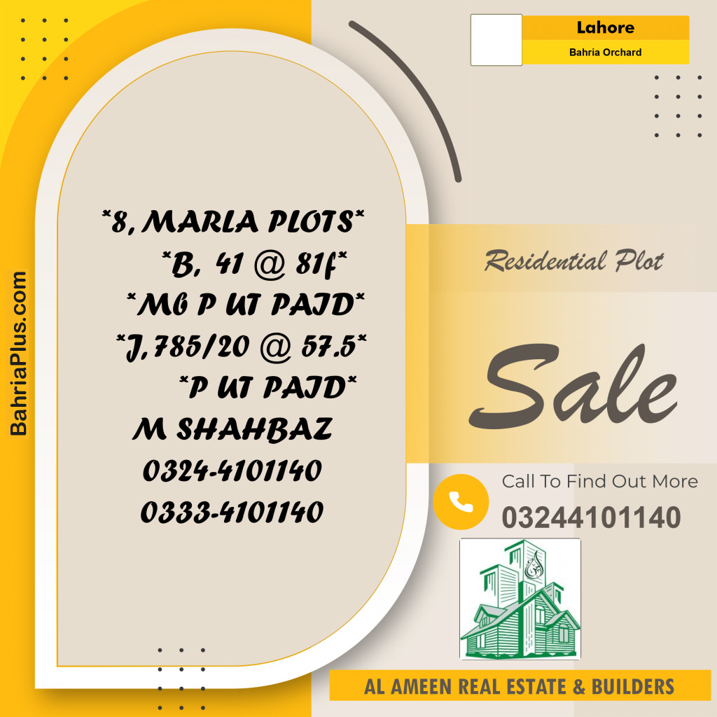 Residential Plot for Sale in Bahria Orchard, Lahore - (BP-309366)
