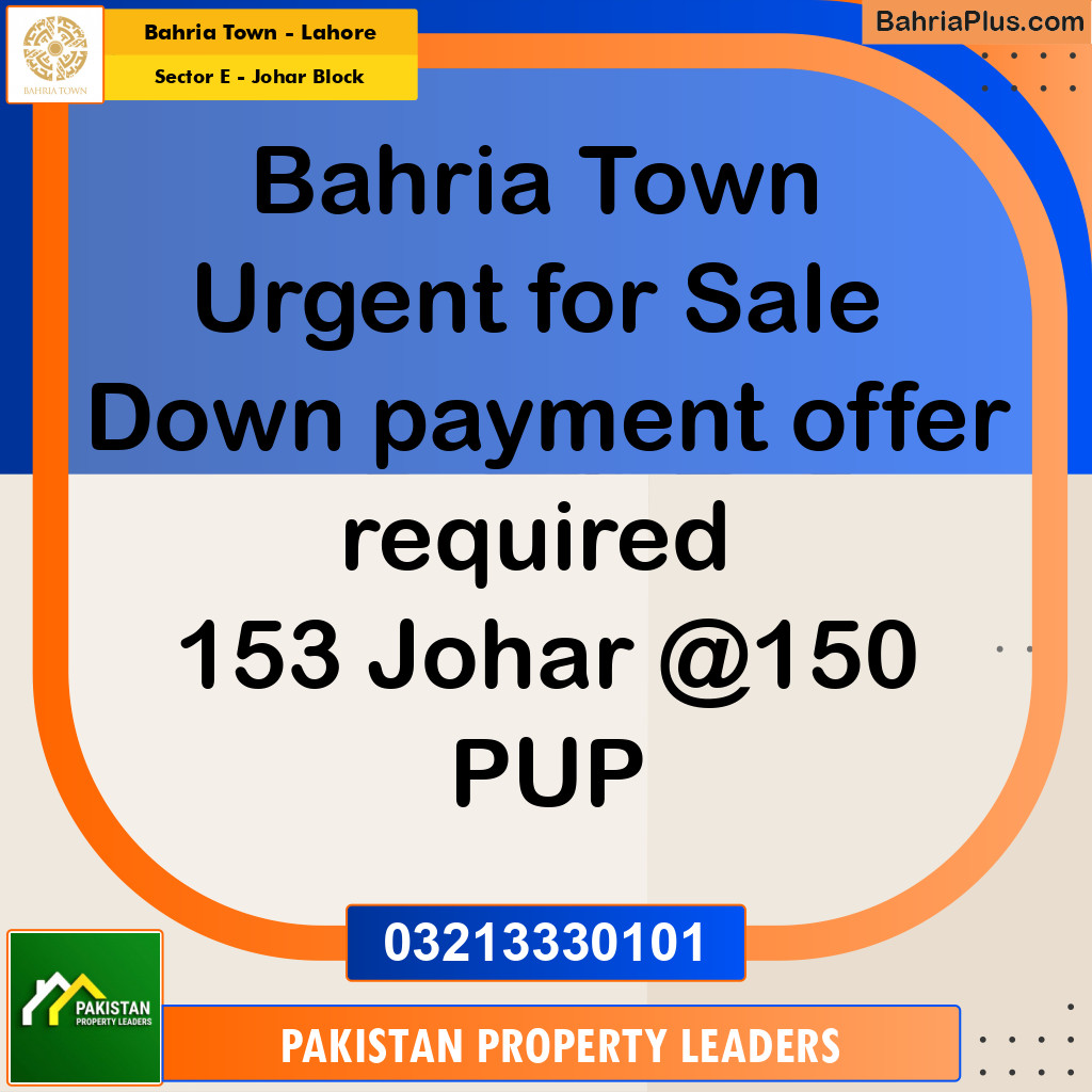 10 Marla Residential Plot for Sale in Sector E - Johar Block -  Bahria Town, Lahore - (BP-309378)