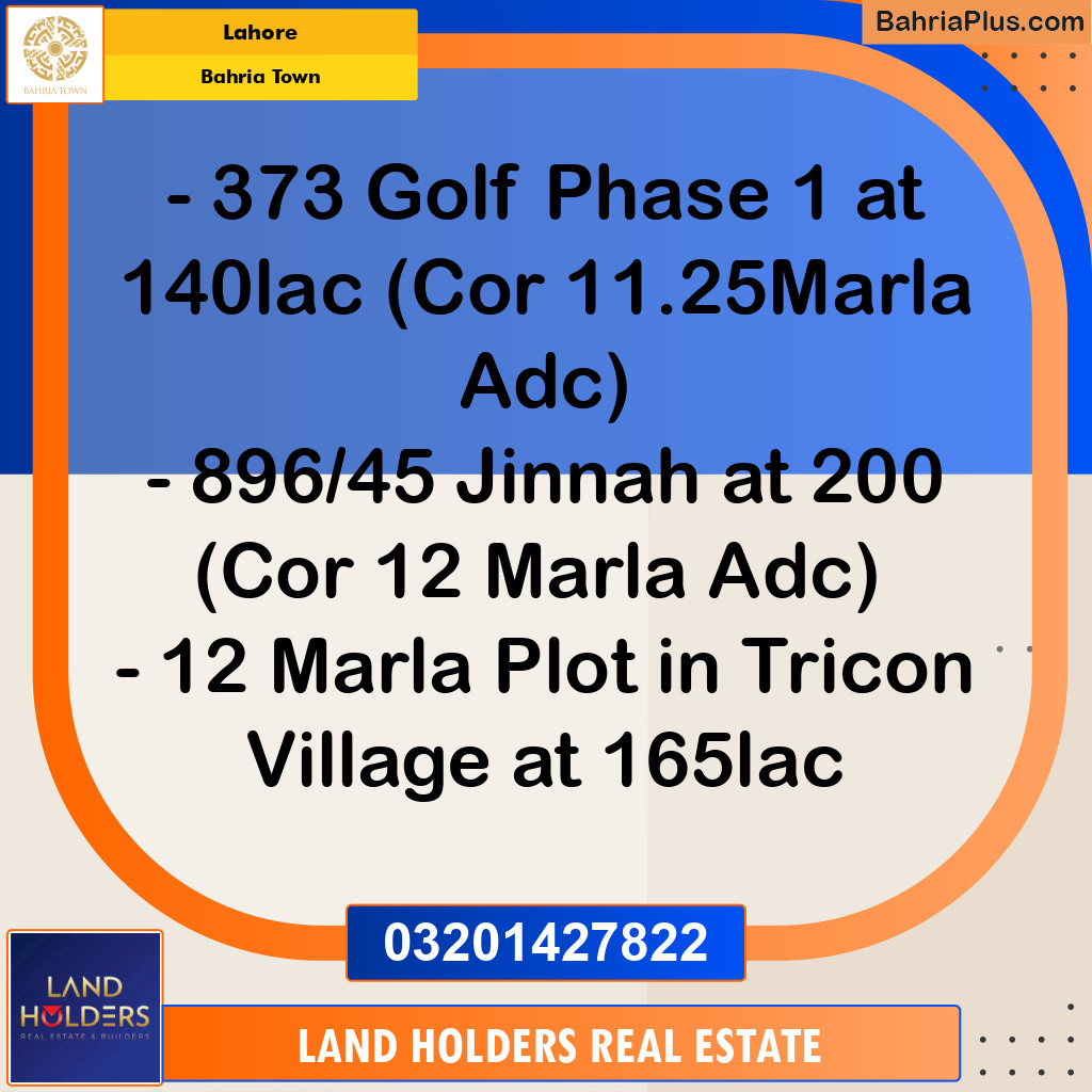 Residential Plot for Sale in Bahria Town, Lahore - (BP-309385)